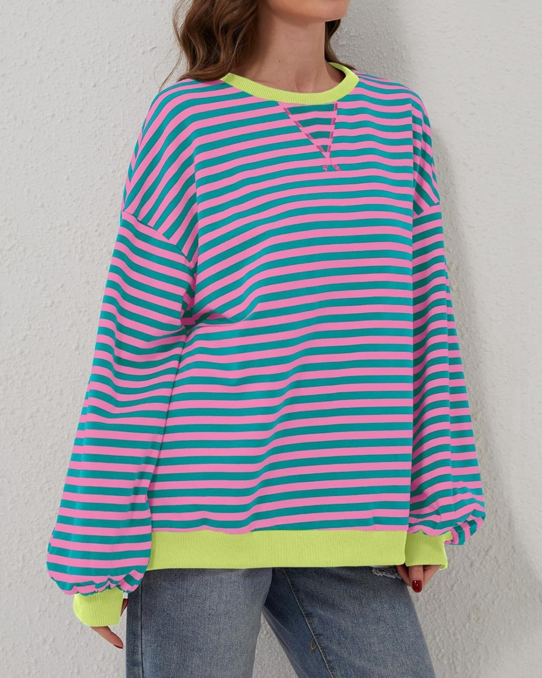 Caroline - Oversized Striped Sweatshirt