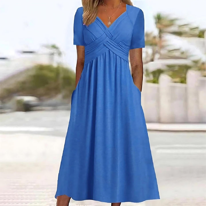 Ella - Elegant Midi Dress with Tummy Coverage