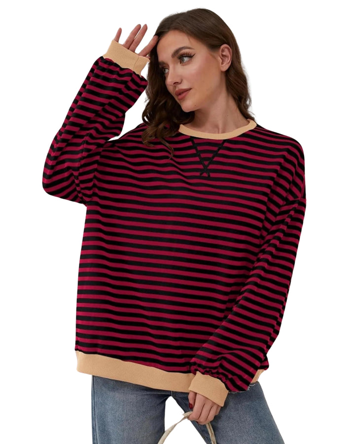 Caroline - Oversized Striped Sweatshirt